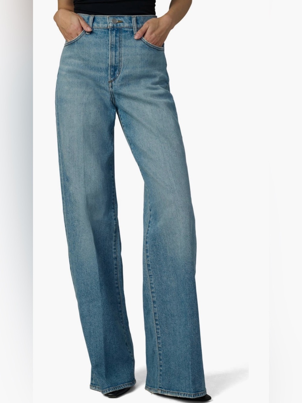 Joe's Jeans Light Blue High-Rise Wide-Leg Petite Flare Jeans